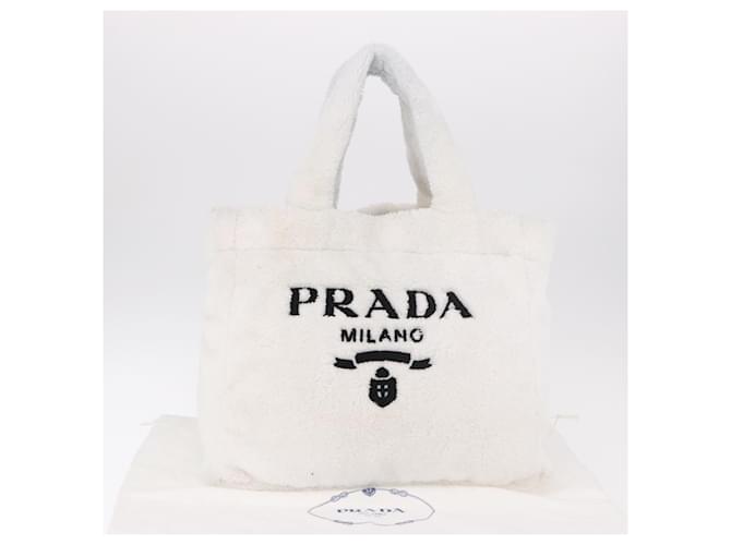 PRADA Tote Bag Pile White Silver - vista 12