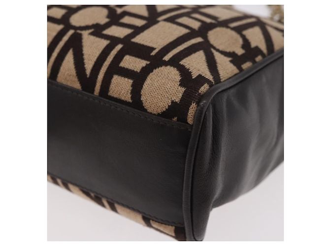 Céline CELINE Chain Shoulder Bag Knitted Fabrics Beige Gold - vista 15