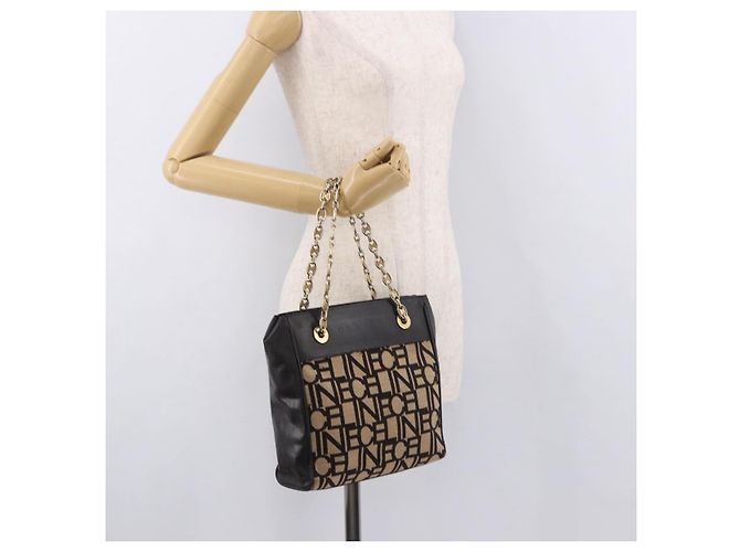 Céline CELINE Chain Shoulder Bag Knitted Fabrics Beige Gold - vista 24