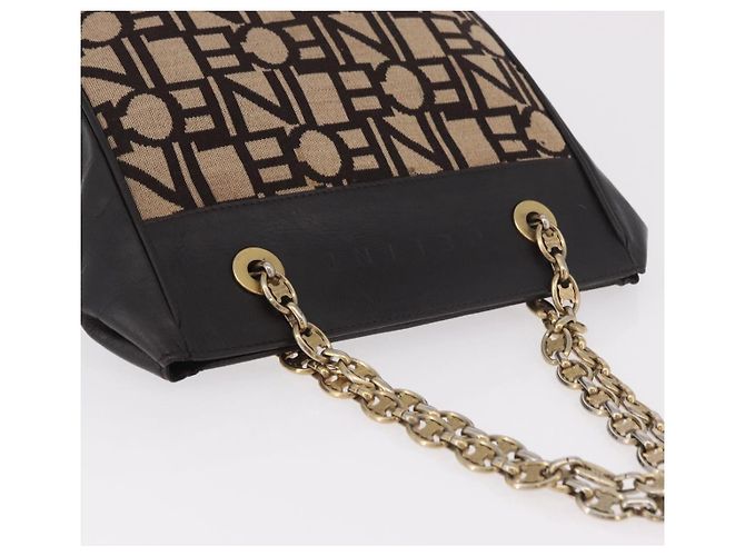 Céline CELINE Chain Shoulder Bag Knitted Fabrics Beige Gold - vista 8