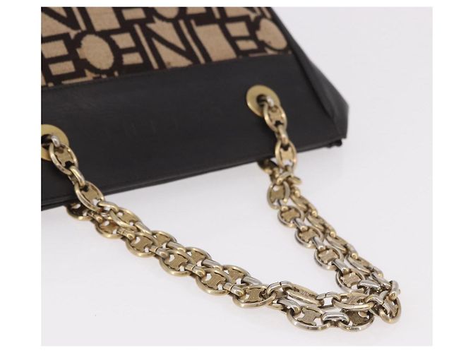 Céline CELINE Chain Shoulder Bag Knitted Fabrics Beige Gold - vista 9