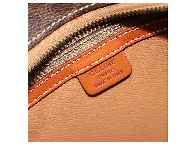 Céline CELINE Macadam Canvas Hand Bag PVC Leather Brown Gold - view 22