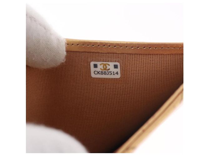 CHANEL Matelasse Compact Wallet Lamb Skin Gold CC - vista 11