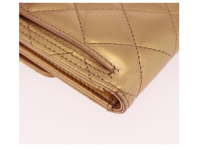 CHANEL Matelasse Compact Wallet Lamb Skin Gold CC - vista 16