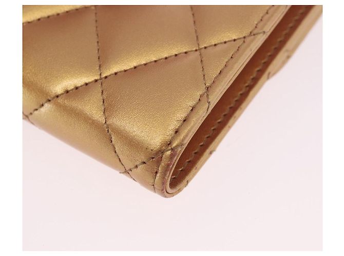 CHANEL Matelasse Compact Wallet Lamb Skin Gold CC - vista 17
