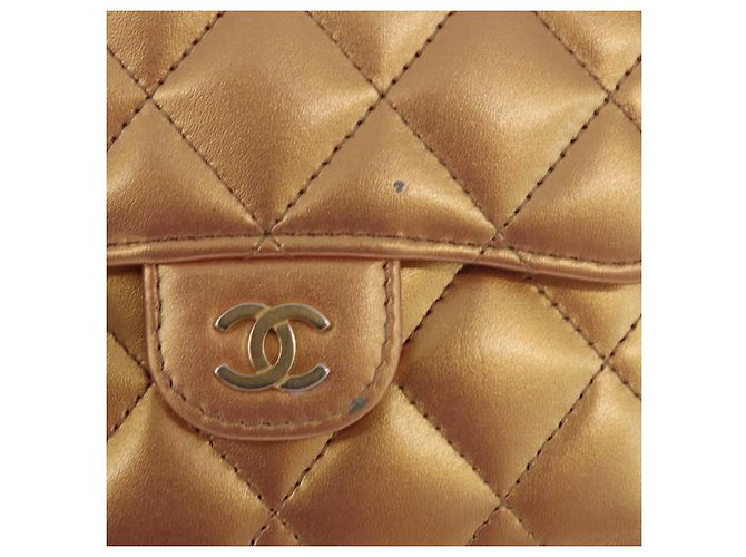 CHANEL Matelasse Compact Wallet Lamb Skin Gold CC - vista 2