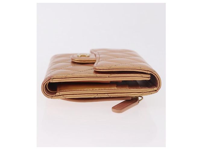CHANEL Matelasse Compact Wallet Lamb Skin Gold CC - vista 4