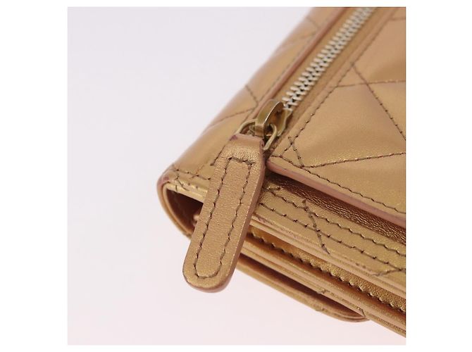 CHANEL Matelasse Compact Wallet Lamb Skin Gold CC - vista 8
