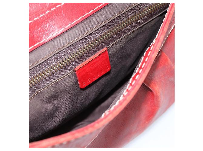 Céline CELINE Shoulder Bag Leather Red Gold - vista 10