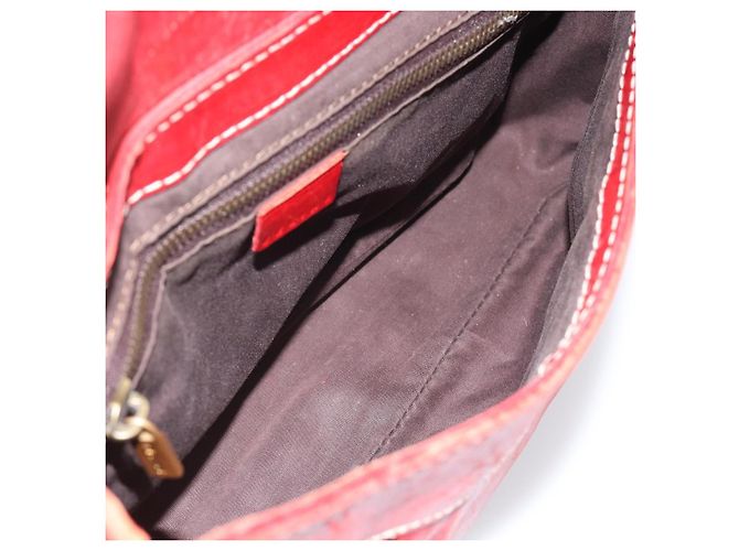 Céline CELINE Shoulder Bag Leather Red Gold - vista 11
