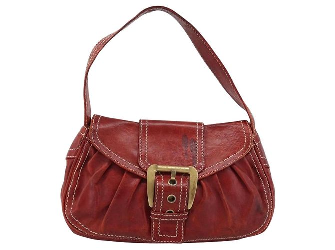 Céline CELINE Shoulder Bag Leather Red Gold - vista 13