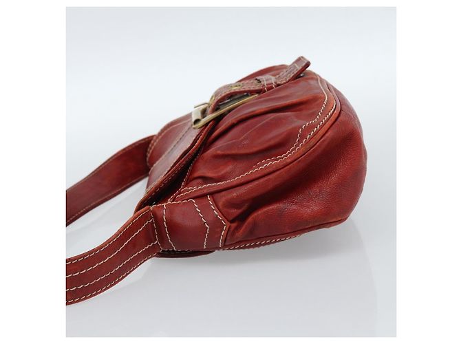 Céline CELINE Shoulder Bag Leather Red Gold - vista 3