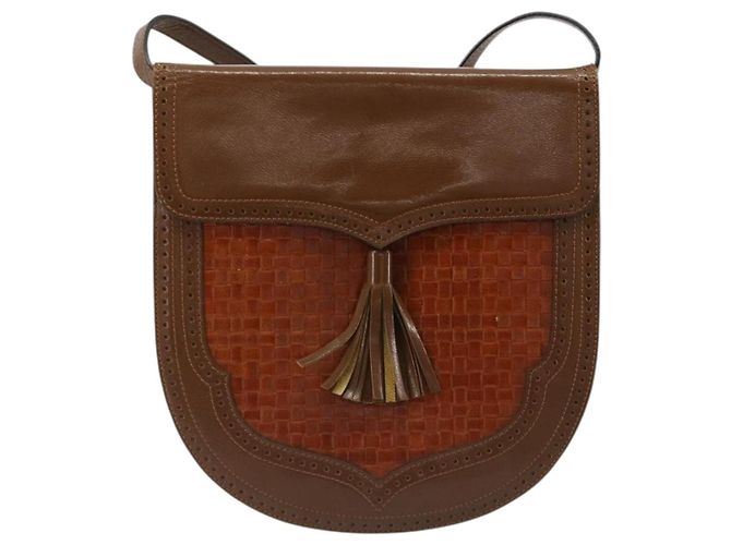 SAINT LAURENT Shoulder Bag Leather Brown Gold - vista 13