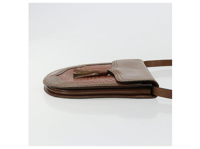 SAINT LAURENT Shoulder Bag Leather Brown Gold - vista 3