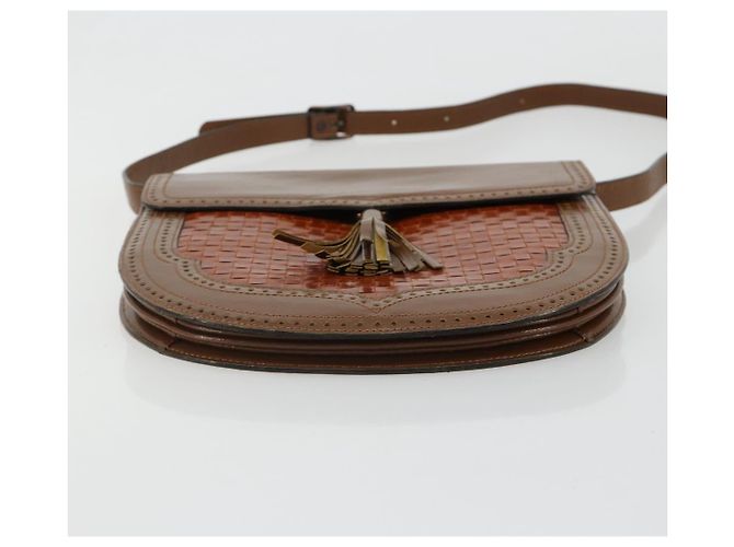 SAINT LAURENT Shoulder Bag Leather Brown Gold - vista 5