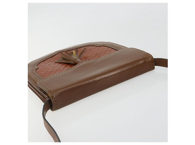 SAINT LAURENT Shoulder Bag Leather Brown Gold - vista 6