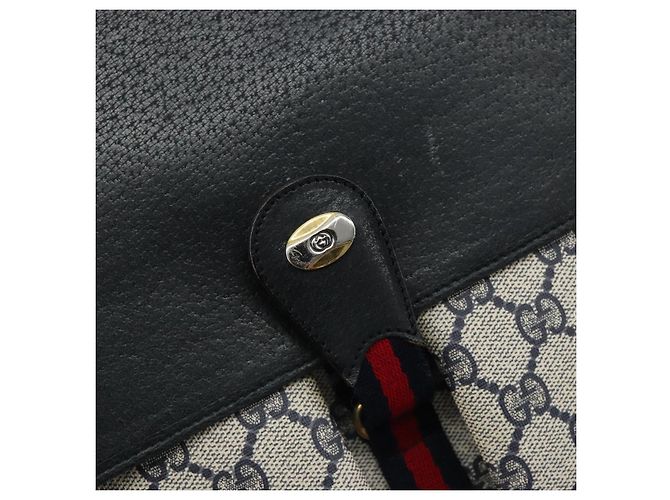 GUCCI GG Supreme Sherry Line Shoulder Bag PVC Navy Gold 904 02 064 - vista 18