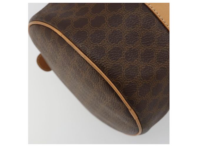 Céline CELINE Macadam Canvas Hand Bag PVC Leather Brown Gold - vista 17