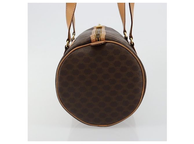Céline CELINE Macadam Canvas Hand Bag PVC Leather Brown Gold - vista 3