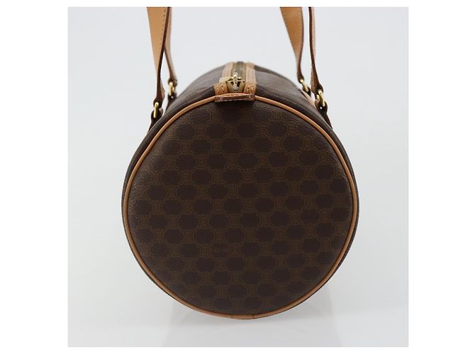 Céline CELINE Macadam Canvas Hand Bag PVC Leather Brown Gold - vista 4