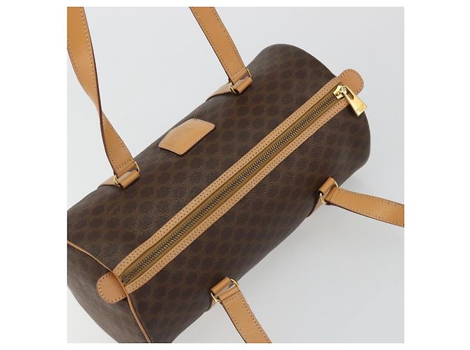 Céline CELINE Macadam Canvas Hand Bag PVC Leather Brown Gold - vista 6
