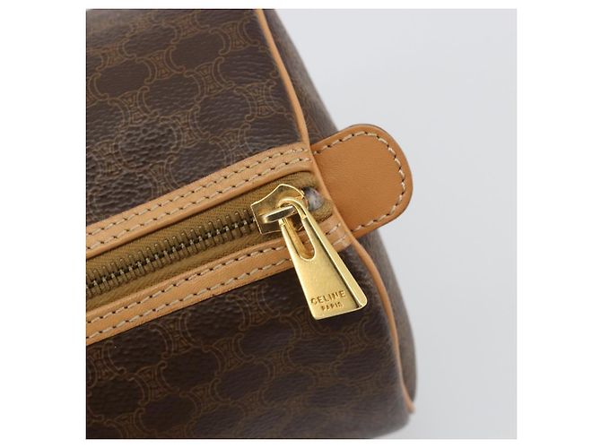 Céline CELINE Macadam Canvas Hand Bag PVC Leather Brown Gold - vista 9