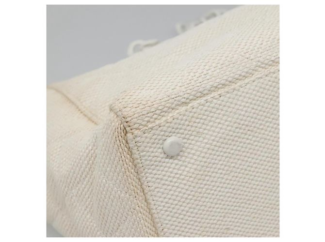 CHANEL Matelasse Chain Shoulder Bag Straw White Gold CC - vista 17