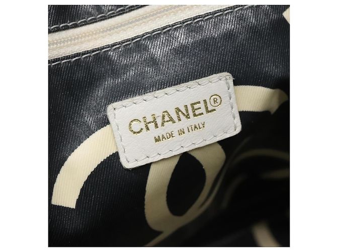 CHANEL Matelasse Chain Shoulder Bag Straw White Gold CC - vista 19