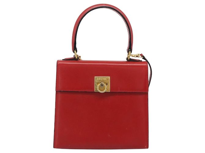 Céline CELINE Hand Bag Leather 2way Red Gold - vista 13
