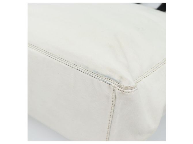 CHANEL Chain Tote Bag aus Lammleder Weiß CC - Ansicht 15