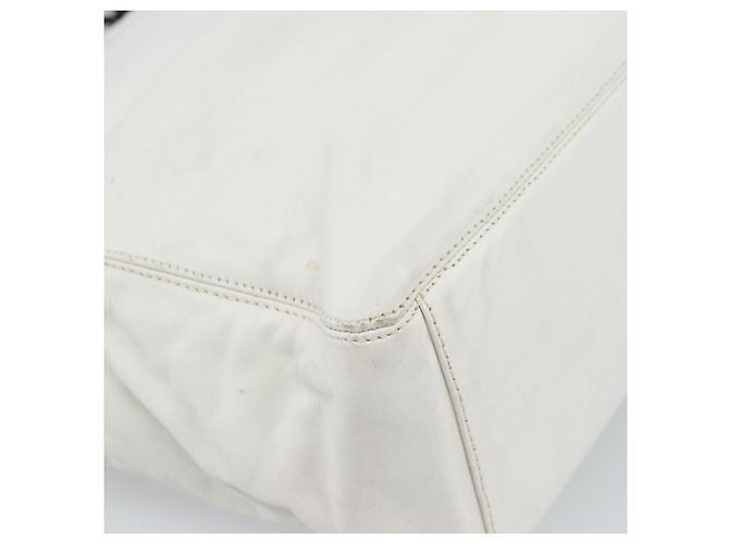 CHANEL Chain Tote Bag aus Lammleder Weiß CC - Ansicht 16