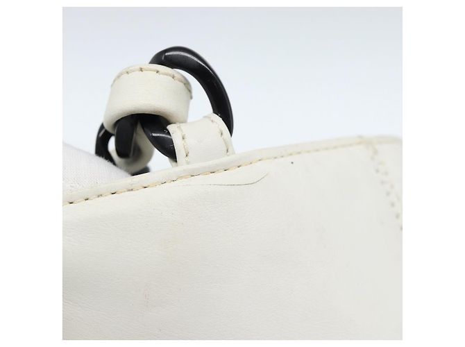 CHANEL Chain Tote Bag aus Lammleder Weiß CC - Ansicht 17