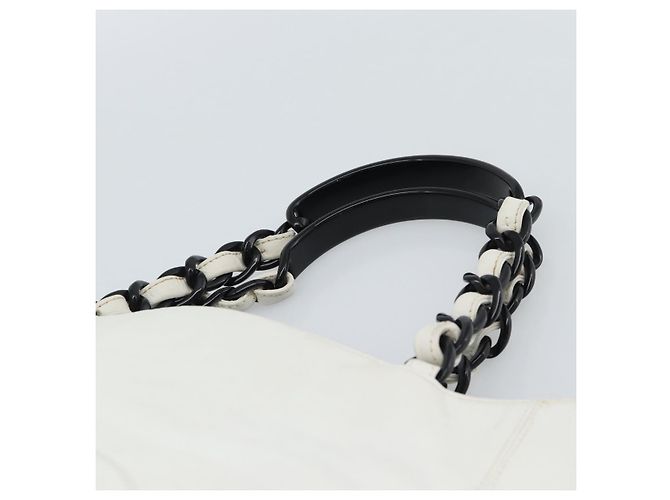 CHANEL Chain Tote Bag aus Lammleder Weiß CC - Ansicht 8
