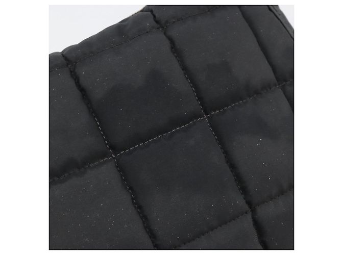 CHANEL Bolsa de Ombro Choco Bar com Corrente Nylon Preto Prata CC - vista 10