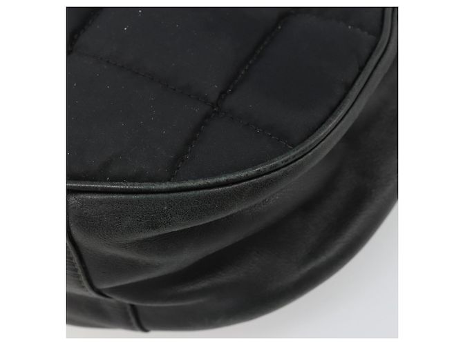 CHANEL Bolsa de Ombro Choco Bar com Corrente Nylon Preto Prata CC - vista 16