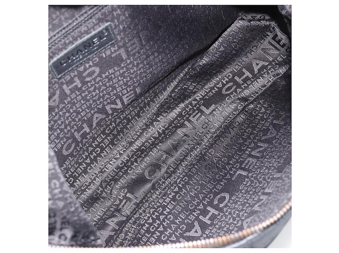 CHANEL Bolsa de Ombro Choco Bar com Corrente Nylon Preto Prata CC - vista 20