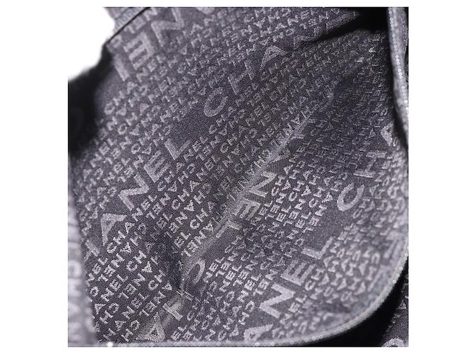 CHANEL Bolsa de Ombro Choco Bar com Corrente Nylon Preto Prata CC - vista 23