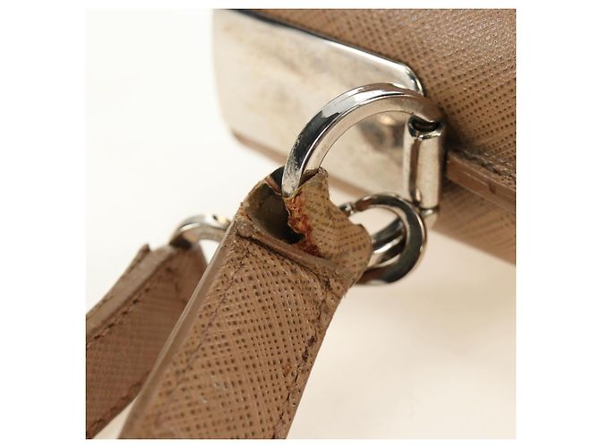Salvatore Ferragamo Gancini Hand Bag Leather 2way Beige Silver - vista 15