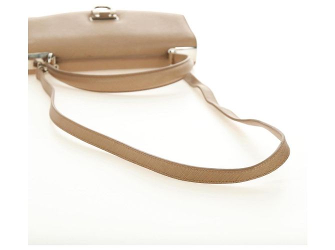 Salvatore Ferragamo Gancini Hand Bag Leather 2way Beige Silver - vista 17