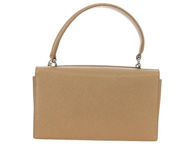 Salvatore Ferragamo Gancini Hand Bag Leather 2way Beige Silver - vista 3