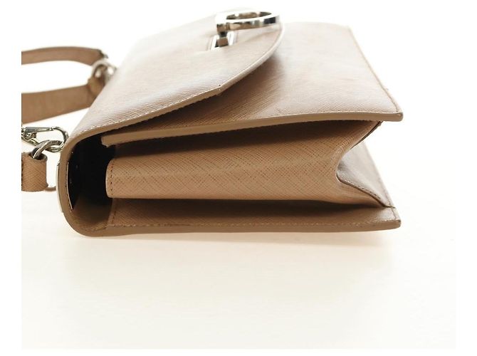 Salvatore Ferragamo Gancini Hand Bag Leather 2way Beige Silver - vista 4
