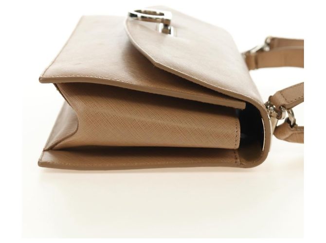 Salvatore Ferragamo Gancini Hand Bag Leather 2way Beige Silver - vista 6