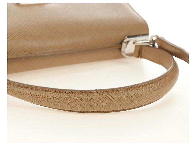 Salvatore Ferragamo Gancini Hand Bag Leather 2way Beige Silver - vista 8