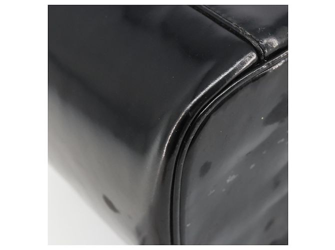 CHANEL Vanity Hand Bag Patent leather 2way Black Gold CC - vista 10
