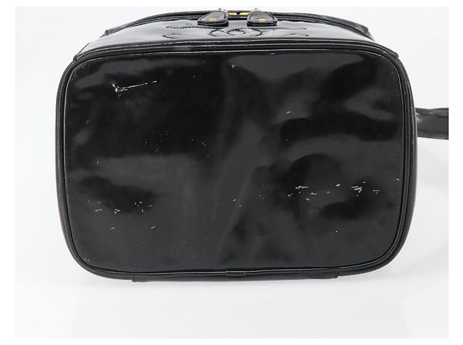 CHANEL Vanity Hand Bag Patent leather 2way Black Gold CC - vista 18