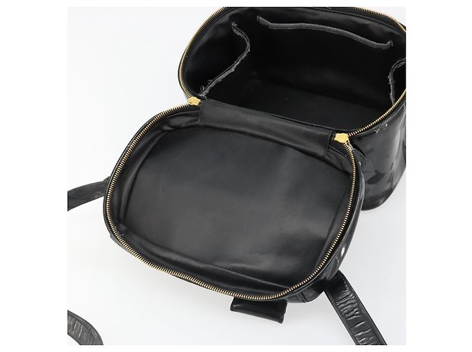 CHANEL Vanity Hand Bag Patent leather 2way Black Gold CC - vista 23