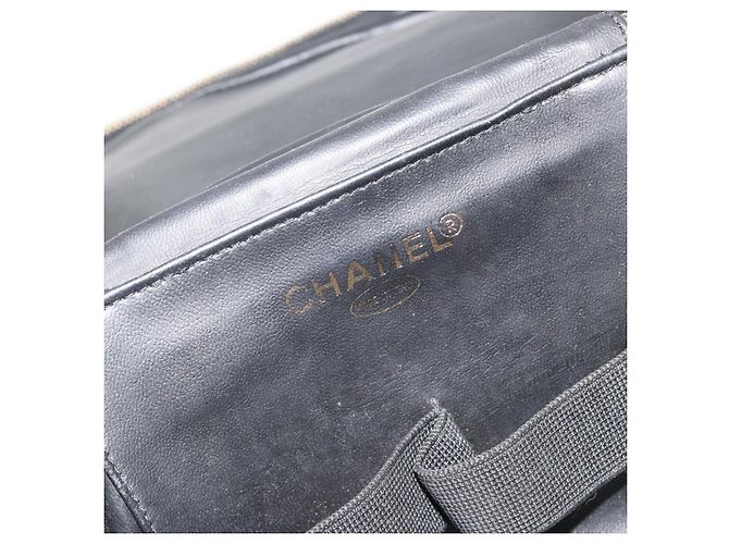 CHANEL Vanity Hand Bag Patent leather 2way Black Gold CC - vista 24