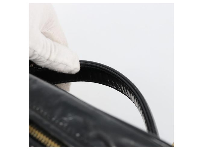 CHANEL Vanity Hand Bag Patent leather 2way Black Gold CC - vista 5