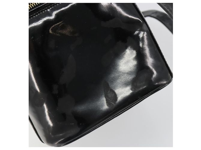 CHANEL Vanity Hand Bag Patent leather 2way Black Gold CC - vista 6