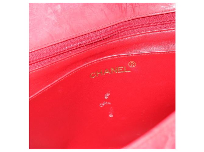 CHANEL Matelasse Chain Shoulder Bag Patent leather Red Gold CC - vista 15